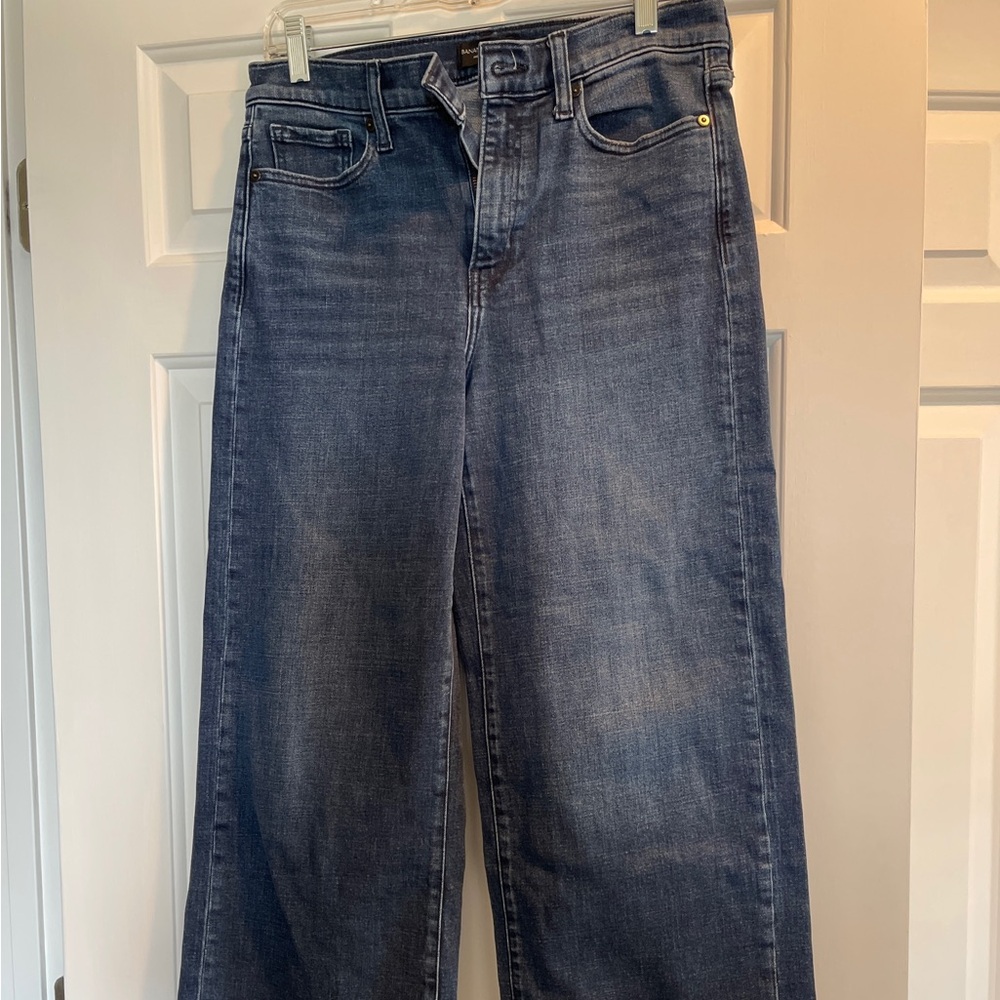 Women’s Banana Republic high waist wide leg crop denim jeans sz 27 standard